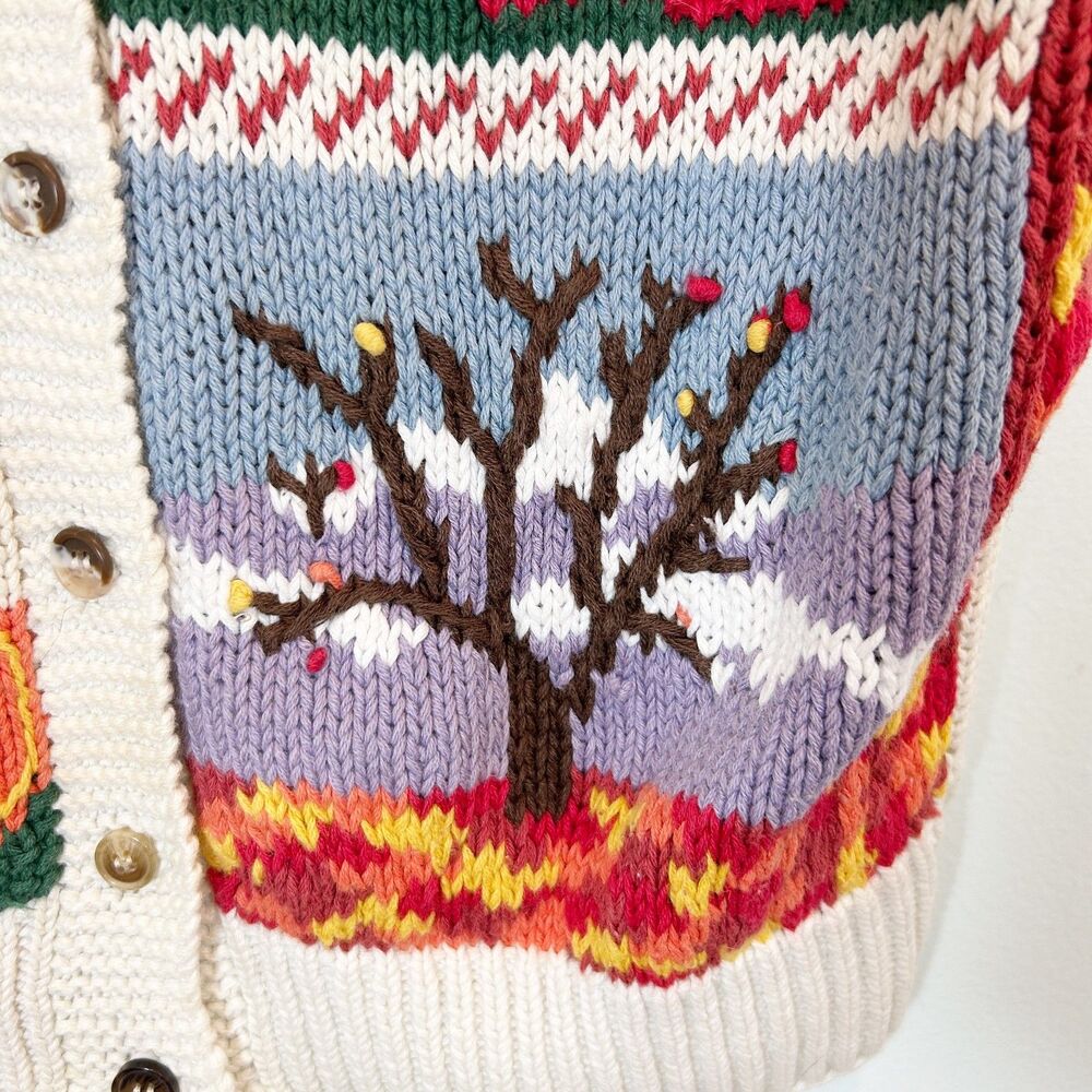 Orvis Harvest Fall Pumpkin Holiday Sweater Vest Cotton Size Medium - Picture 7 of 13